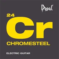 Electric guitar string set Dogal RW126 - Steel tops and bass with chrome steel wrapped around a hexagonal core. Light tension, thickness .009-.042 inch.