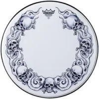 Remo pa-1322-tt-t01 sale  22" tattoo skyn, передний пластик для бас барабана, черепа