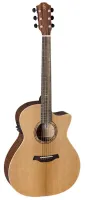 BATON ROUGE T22S/ACE - электроакустическая гитара, Auditorium, 20 ладов, верхняя дека: массив немецкой ели, задняя дека и обечайка: огненный клён, гриф: клён, накладка: слива, звуковсниматель BR.12P