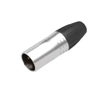 SCWM3 Разъем XLR кабельный, влагозащищенный, 3 контакта (папа), IP65, корпус хром, позолоченные контакты, под кабель 5-8 мм., Seetronic