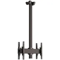 Vogels C1564 Dual Black- Потолочное крепление для 2 дисплеев диагональю 39–65'' («спина-к-спине»), длина штанги 1500 мм, макс. нагрузка 160 кг
