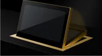 Arthur Holm AH17D1HGA Gold - Моторизованный профессиональный 17,3" Full HD монитор. Отделка 24-каратным золотом. Электропривод. DVI-I и DVI-D. Подъемная система активируется через встроенные кнопки, внешний контроль GPI или AH-Net протокол (RS422) через C