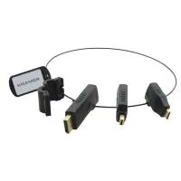 Kramer [ad–ring–3] комплект переходников на общем кольце, включает переходники displayport (вилка) на hdmi (розетка); mini displayport (вилка) на hdmi (розетка); mini hdmi type–c (вилка) на hdmi (розетка)