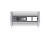 ABL 2F020110- Встраиваемая розеточная станция серии Aero Flip с 1 розеткой, 2xUSB-A и 2 слотами для IMP, серая