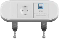 ABL 2A0WF1A3- Настольная розеточная станция серии Chroma с 1 розеткой, 1xUSB-A, 1xUSB-C, белая (2A010103)