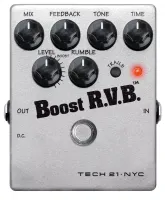 BOOST R.V.B Tech21 аналоговый ревербератор с бустером, ручки Mix, Feedback, Tone, Time, Level/Boost, Rumble, переключатель Trails