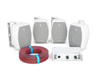 CVGAUDIO STUDYSET-W4W - Комплект звукового оборудования и коммутации для фоновой музыки и речи, S до 80m2, белые корпусные АС