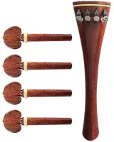 Cello accessory set Acura Meister Preciso CS-OSRT422 - Preciso grade 4/4 cello accessory set of rosewood with boxwood trim. Heart pegs and tailpiece of round design