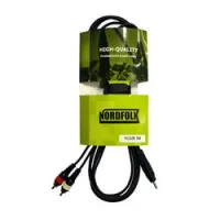 Nordfolk yc028 3m  кабель 3,5 minijack stereo - 2 x rca, литые разъемы,