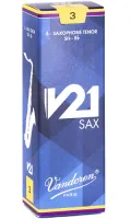 Tenor saxophone reeds Vandoren V21 SR823 - V21 tenor saxophone reed with thicker heel and articulated heart with strength 3. Price per pack of 5 pieces