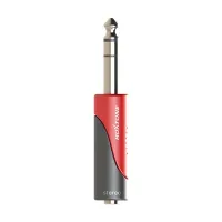 ROXTONE RPAN240 Переходник 3,5mm stereo Female Jack - 6,3 stereo Male Jack, Цвет: черно-красный.