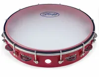 STAGG TAB-112P-RD 12" настраиваемый пластиковый тамбурин, 1 ряд колокольчиков, цвет: красный