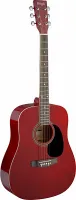 STAGG SA20D RED - акустическая гитара, 20 ладов, верхняя дека, задняя дека и обечайка: липа, гриф: нато, накладка: тополь, цвет: красный.