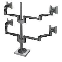 FORMING FUNCTION 4181503009- Настольный шарнирный кронштейн серии OSLO для 4 мониторов (2x2), макс. нагрузка 36 кг, струбцина, черный