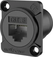 ROXTONE RAE8FD-C6-S-B Панельный разъем RJ45(CAT6), версия с заземлением, Черный.
