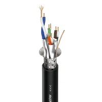 ROXTONE C6AL-LSZH/100 Black Кабель CAT6a в LSZH-малодымной оболочке из огнеупорной полимерной композиции (класс огнестойкости UL-V0) не содержащей галогенов и не распространяющей горение при групповой прокладке, 100% shielded,  4x2x0,22mm, TPE Jacket, D: