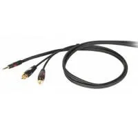MiniJackStereo-2xRCA (black) 0,5 метра кабель (черный) GS-PRO