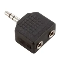 Adam hall 7556 - адаптер 2 х trs 3.5 mm stereo (f) - trs 3.5 mm stereo (m), черный