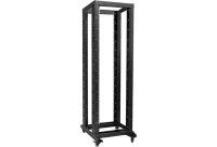 Открытая рэковая стойка Wize Pro [W42UOR] 19”, 42U, 550х600-950 мм, двурамная,  сталь, черный, колеса в комплект не входят