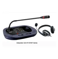 Ht-6700y/08. микрофонный пульт синхропереводчика htdz серии ht-6700, 8 каналов, микрофон 42 см, гарнитура переводчика, 12-din кабель 2 м