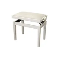 Hidrau bg27 white gloss (tc6)  банкетка, полированная белая, сидение бежевый бархат