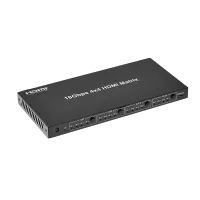 AVCLINK HM-44L Матричный коммутатор сигналов HDMI с функцией понижающего масштабирования. Входы: 4 x HDMI. Выходы: 4 x HDMI. Максимальное разрешение: 4K@60 Гц (4:4:4). Максимальная скорость передачи данных: 18 Гбит/с. Поддержка цифровых видео стандартов: