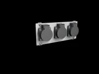 ИМЛАЙТ Панель модульная ПМ06-3SCHUKO RAL9016 Панель с розетками SHUKO — 3 шт, 210х85 мм, 6 модулей, цвет — белый