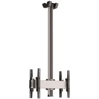 Vogels C1564 Dual Silver- Потолочное крепление для 2 дисплеев диагональю 39–65'' («спина-к-спине»), длина штанги 1500 мм, макс. нагрузка 160 кг