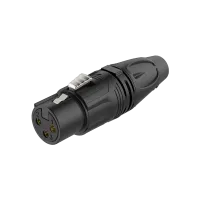 ROXTONE RX3F-BG Разъем cannon кабельный мама 3-х контактный, металл с электрофоретическим покрытием, цвет: Черный. 1шт/PE bag, 80шт. в коробке (22х17х19см.), 8 коробок в мастер упаковке (46х36х40см.)