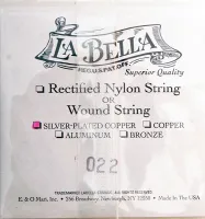 WS022 Отдельная струна в оплетке, посеребренная, La Bella
