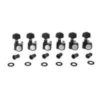 MX1510BK Колки для гитары, 6л, локовые, черные, Musiclily