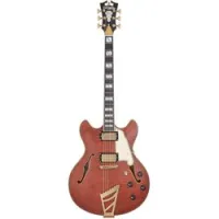 D'Angelico Deluxe DC LE MW  полуакустическая гитара с кейсом, форма ES-335, HH, T-o-m, цвет красный