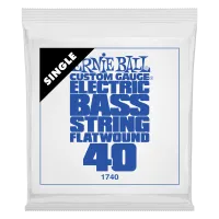 Ernie Ball 1740 - струна одиночная для бас-гитары, Серия Flatwound, Калибр: 40, Сердцевина: шестигранник; сталь, покрытая оловом, Обмотка: плоская,