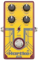 HF44 Hartke Педаль эффектов для бас гитары Fuzz, регулировки громкости, гейна, средних частот и тона (ВЧ). габариты: 121x77x48 мм, вес 230 г. Hartke