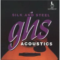 GHS 600-Струны для 12-струной акустической гитары, серия Silk and Steel, Шведская сталь, круглая, навика из посеребренной меди,10-10-13-13-20w-09-26w-11-34w-15-42w-22w
