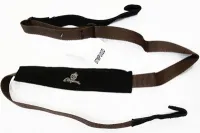 Ukulele strap Magma MPU02D - Woven polypropylene ukulele strap with leather lining and hooks on both sides. Brown color