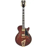 D'angelico deluxe ss sbb (w/ stairstep)  полуакустическая гитара с кейсом, hh, t-o-m, цвет коричневый