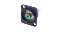 Neutrik NF2D-B-5 панельный разъем RCA гнездо, тип-D, черный корпус, под пайку провода, зеленый изоля