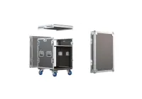 ИМЛАЙТ RCC9-480-K10U-22U Рэковый кейс 22U с верхней консолью 10U, глубина 480мм, DIN рейка с 2-х сторон, ламинированная фанера 9мм, с колесами d100мм, 2-а колеса с тормозом