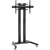 Vogels TD1564R Black- Напольный мобильный стенд для дисплея диагональю 42–65″, с функцией поворота на 90°, VESA до 870x505 мм, длина штанги 1500 мм, макс. нагрузка 72 кг, черный