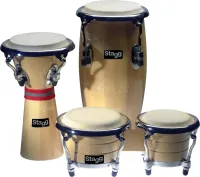 STAGG BCD-N-SET - набор перкуссии (джембе 3 3/4", конга 4", бонго 3 1/8" + 3 3/4") с сумкой