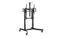 Мобильная стойка Wize Pro [MH100E] для дисплеев 55"-100" Max VESA 800x600 мм, высота 110-160см, полка для камеры ВКС, полка для оборудования, кабель.канал, наклон +5°/-10°, нагрузка 120кг, с электрической регулировкой по высоте, RF пульт, черн