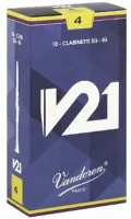 Clarinet reeds Vandoren V21 CR804 - V21 clarinet reed with thicker heel and articulated heart with strength 4. Price per pack of 10 pieces