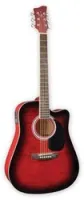Jay Turser JJ-45-FCET-RSB  электроакустическая гитара Dreadnought, Red Sunburst