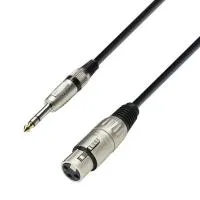 Adam hall k3 bfv 1000 - кабель микрофонный, xlr (f) - trs (jack) stereo 6.3 mm, 0.31 мм2, 10 м