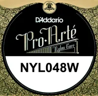 NYL048W Отдельная струна для классической гитары, нейлон/посеребренная, D'Addario