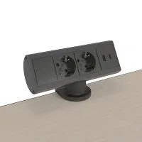FORMING FUNCTION 9102000109- Розеточная станция серии Axessline с 2 розетками, 1xUSB-A, 1xUSB-C, черная