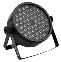 STAGE4 DJPAR 54x1XW Светодиодный светильник сценических эффектов со сменой цвета RGBW, источник света - 54 * 1W LED (R=12; G=18; B=18; W=6) , угол расхождения луча 25 град., DMX-512 – 8 кан., строб, диммер, Master-slave/Auto/Sound, мощность 60 Вт, 0.7 kg