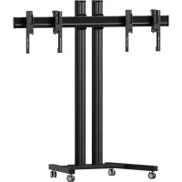 Vogels FT1264 Black- Напольный мобильный стенд для видеостены 1х2 из дисплеев диагональю 42–55'', альбомная ориентация, макс. нагрузка 160 кг
