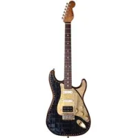 Paoletti stratospheric leather top hss  электрогитара, stratocaster hss, цвет черный, кейс